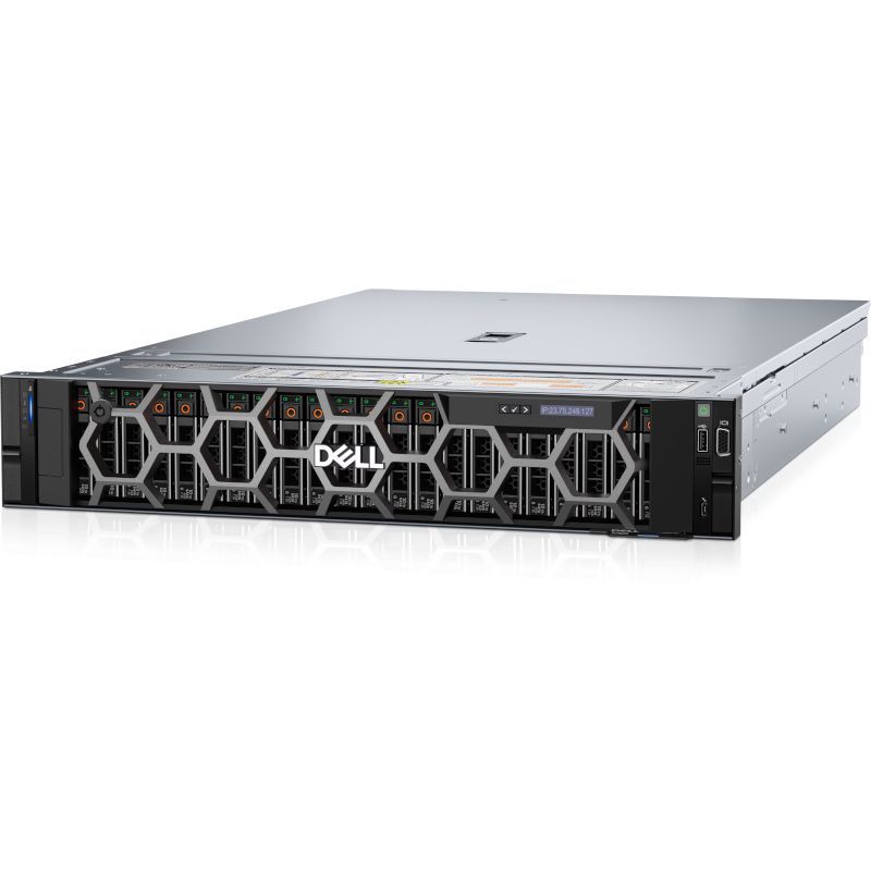 Server DELL PowerEdge R7625, Rack 2U, 2 x AMD 9224 (24 C / 48 T, 2.5 GHz - 3.7 GHz, 64 MB cache, 200 W), 64 GB DDR5 ECC, 2 x 480 GB SSD, 1100 W, Fara sistem de operare