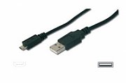 DIGITUS AK-300110-018-S USB cable 1.8 m 2.0 USB A Micro-USB B Black