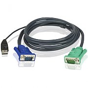 ATEN 2L-5203U KVM Cable HD15-SVGA USB USB - 3m