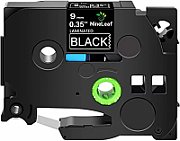 9MM WHITE ON BLACK TAPE