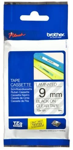 9MM BLACK ON CLEAR TAPE