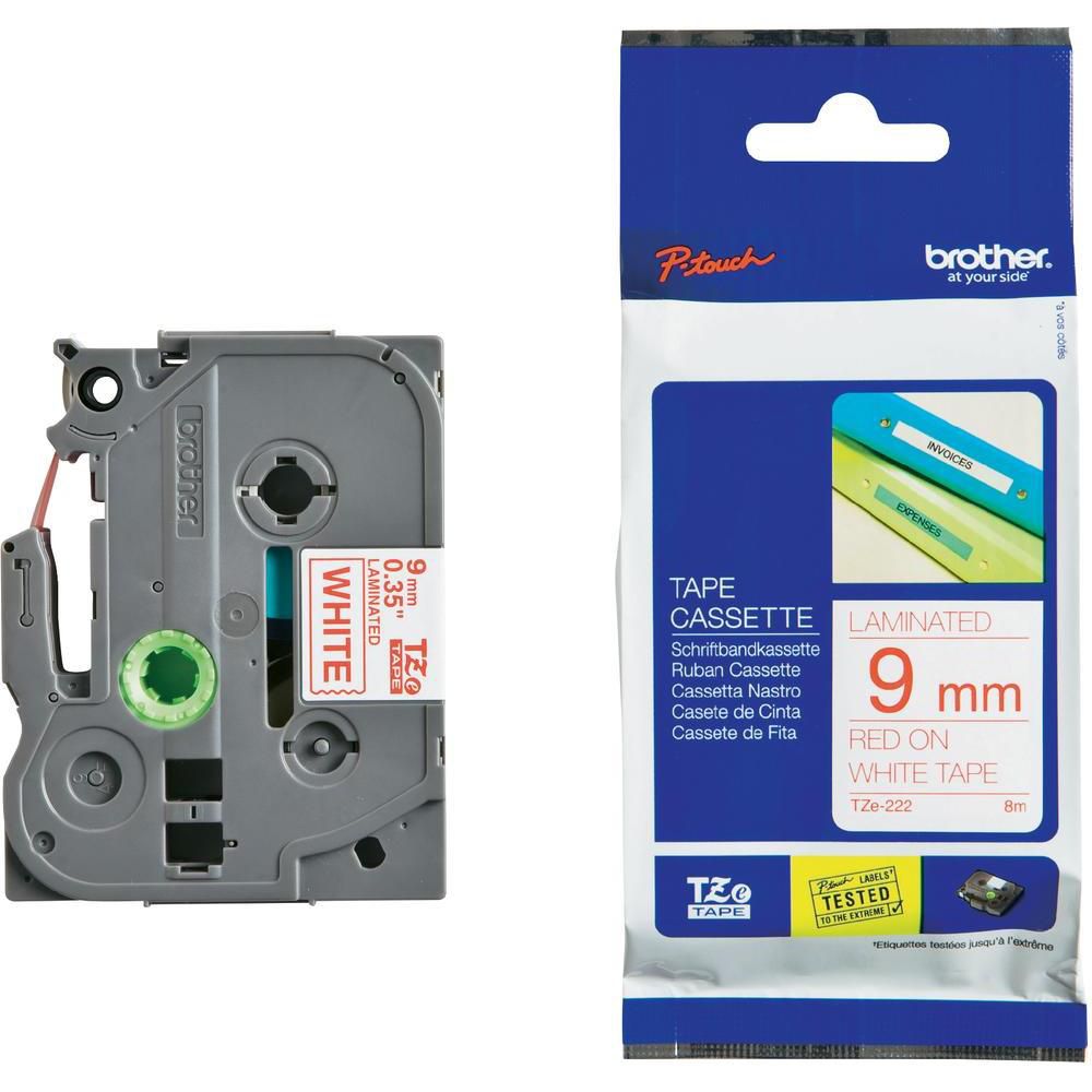 9MM RED ON WHITE TAPE