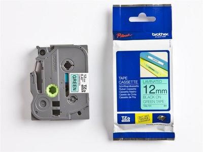 12MM BLACK ON GREEN TAPE