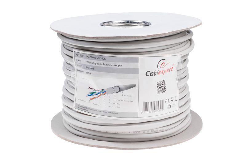 ROLA CABLU FTP GEMBIRD, Cat5e, 100m, Cupru, Solid, AWG24,  FPC-5004E-SO/100C 