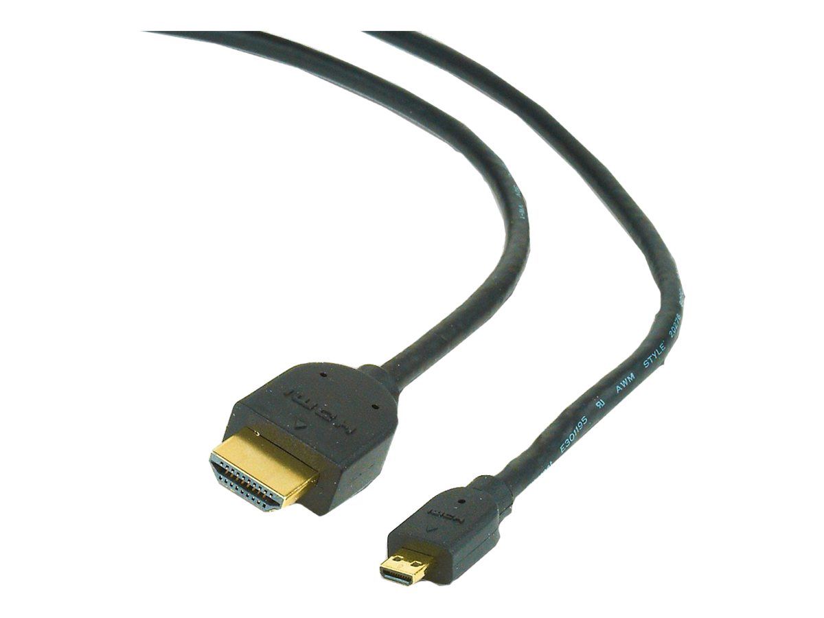 CABLU video GEMBIRD, adaptor HDMI (T) la Micro-HDMI (T), 3m, conectori auriti, negru,  CC-HDMID-10  (include TV 0.15 lei)