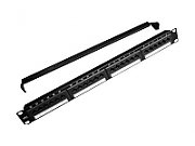 Patch panel Gembird 19-inch, 1U, 24 prize RJ45 Cat.6, cu organizator cabluri