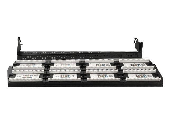 PATCH PANEL GEMBIRD 48 porturi, Cat5e, 2U pentru rack 19 , suport posterior pt. gestionare cabluri, black,  NPP-C548CM-001 