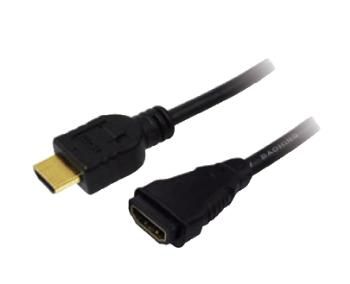CABLU video LOGILINK, adaptor HDMI (T) la HDMI (M), 5m, conectori auriti, rezolutie maxima 4K DCI (4096 x 2160) la 60 Hz, negru,  CH0058  (include TV 0.75 lei)