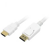 CABLU video LOGILINK, adaptor DisplayPort (T) la HDMI (T), 2m, conectori auriti, Full HD (1920 x 1080) la 60 Hz, alb,  CV0055  (include TV 0.15 lei)