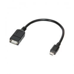 CABLU adaptor OTG LOGILINK, pt. smartphone, Micro-USB 2.0 (T) la USB 2.0 (M), 20cm, asigura conectarea telef. la o tastatura, HUB, stick, etc., negru,  AA0035  (include TV 0.15 lei)