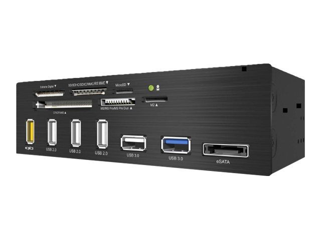 ICYBOX IB-867-B Cititor carduri IcyBox 5.25-panou Multiport, 60 tipuri card, USB 3.0, eSATA