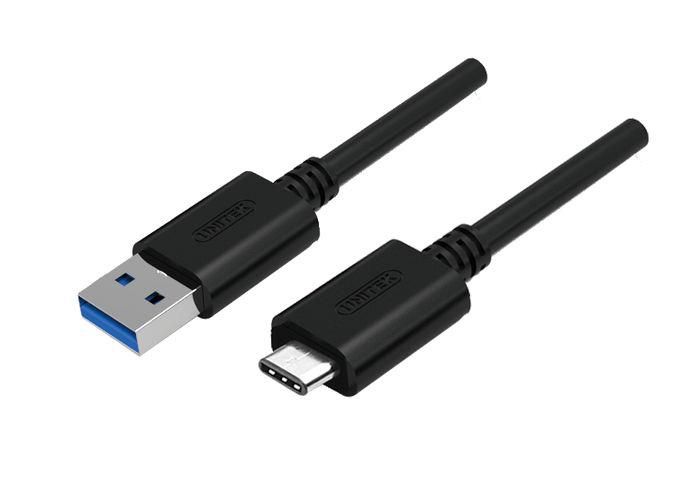 UNITEK Y-C474BK USB cable 1 m USB 3.2 Gen 1 (3.1 Gen 1) USB A USB C Black