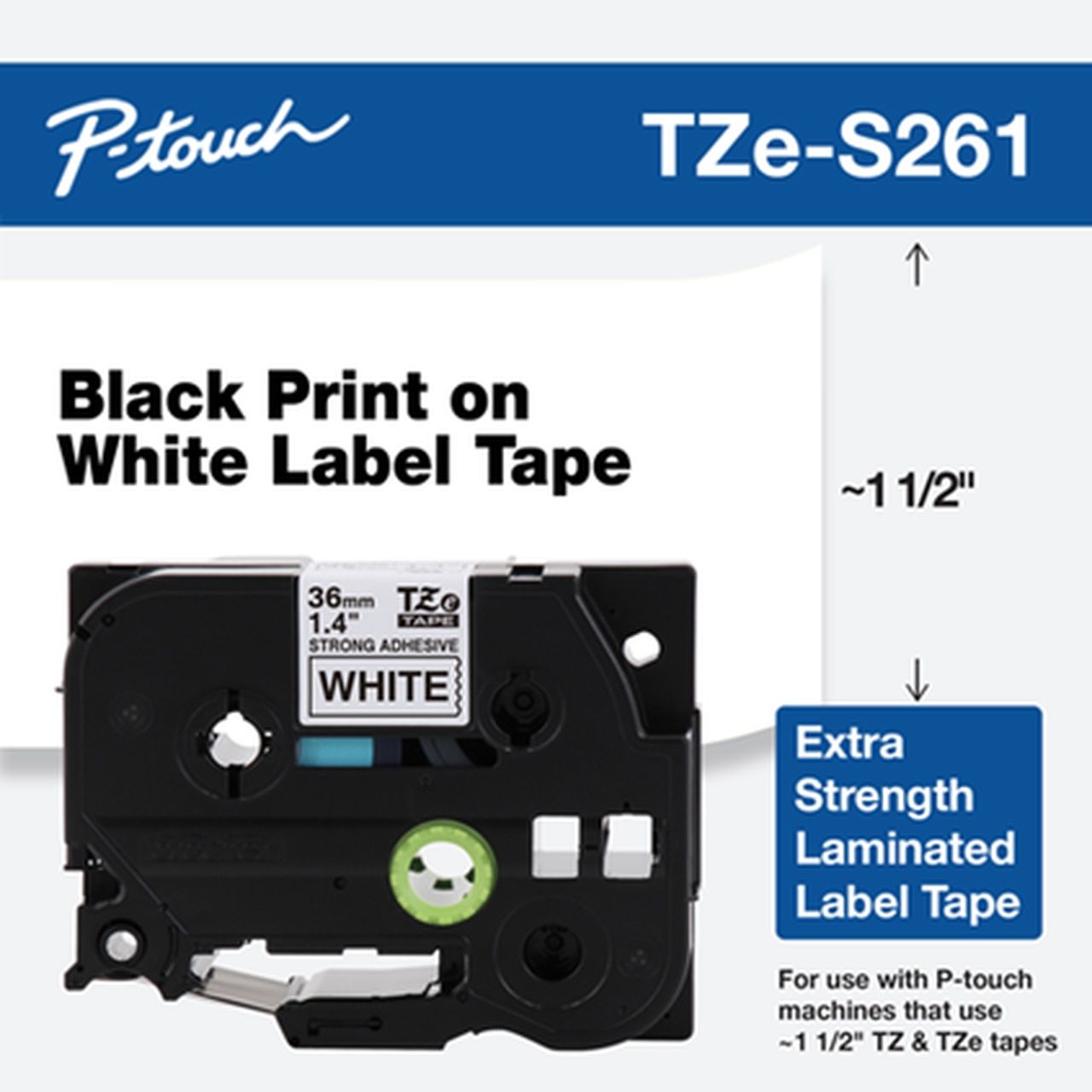 36MM BLACK ON WHITE STRONG ADESIVE TAPE