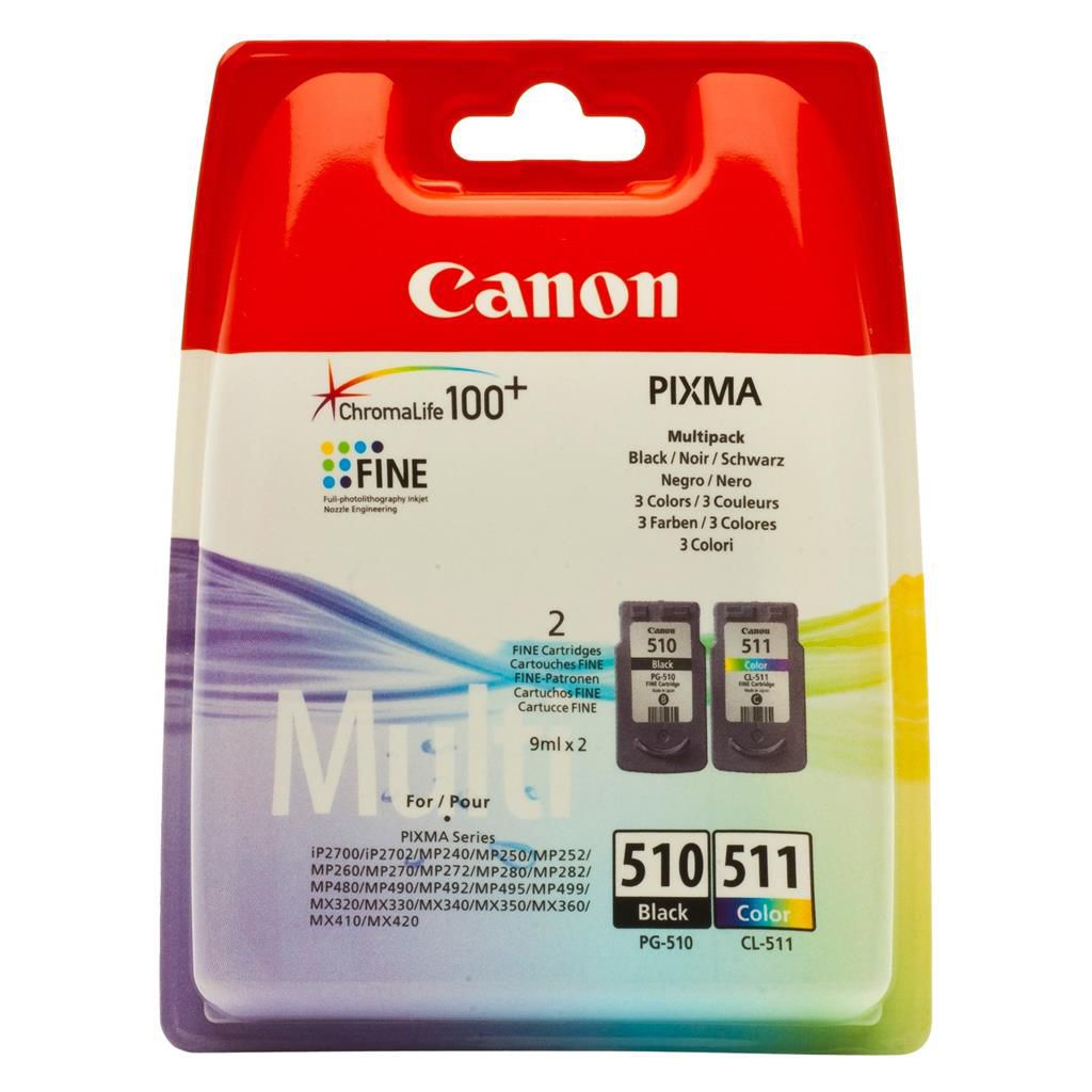 Cartus cerneala Canon 2970B010 ,Black/tri-color ,220 pagini+244 pagini ,Original (PG-510/CL-511) 
