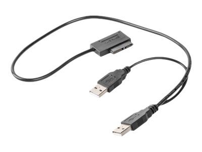 CABLU USB GEMBIRD adaptor, USB 2.0 (T) la slim S-ATA (T), 50cm, pt. SSD, DVD, cu USB suplimentar pt. extra power, negru,  A-USATA-01  (include TV 0.06 lei)