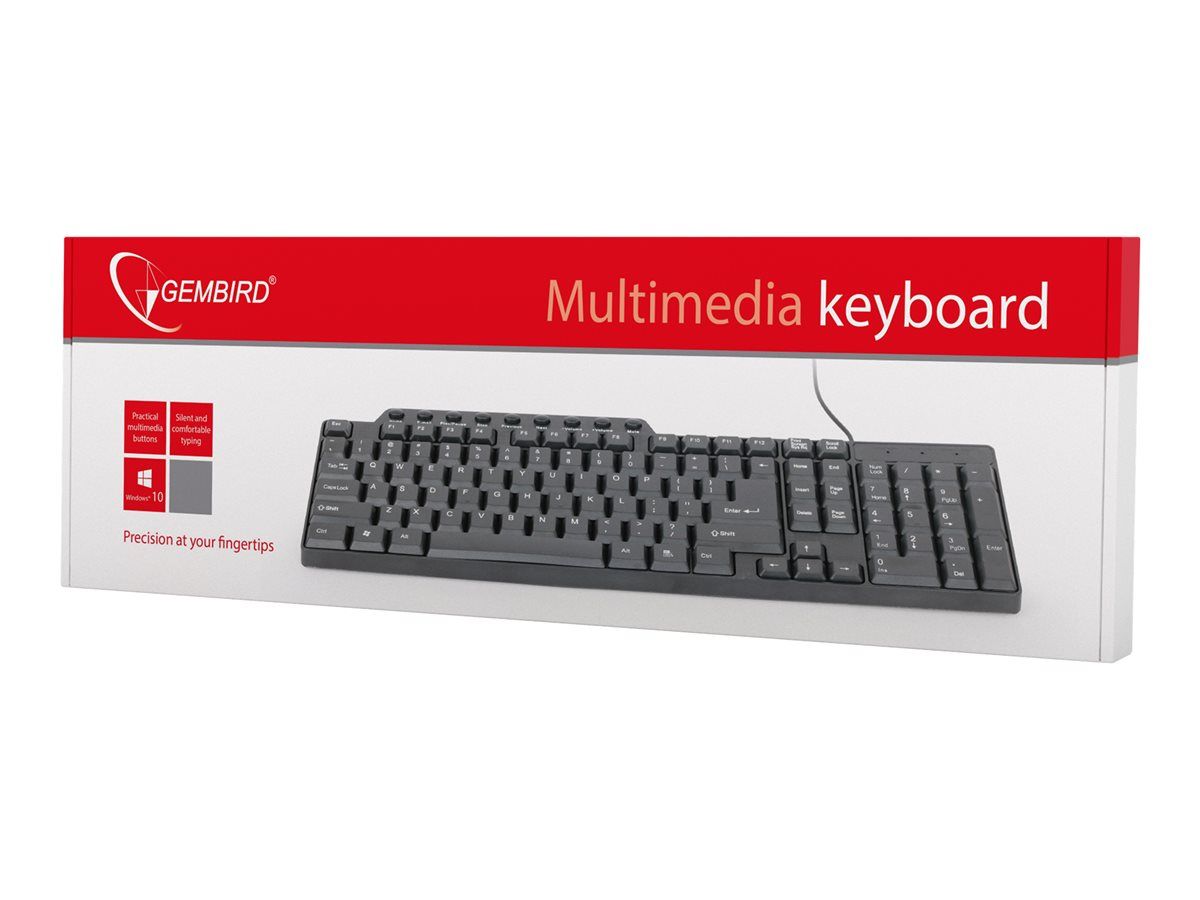 TASTATURA GEMBIRD USB, multimedia 102 taste + 9 taste multimedia, black  KB-UM-104 /45505703  (include TV 0.75 lei)