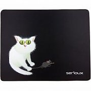 Mouse pad Serioux, model Cat and ball of yarn, MSP01, suprafata textila, baza cauciucata, 250*200*3mm