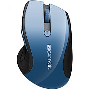 CANYON MW-01 2.4GHz wireless mouse with 6 buttons, optical tracking - blue LED, DPI 1000/1200/1600, Blue Gray pearl glossy, 113x71x39.5mm, 0.07kg
