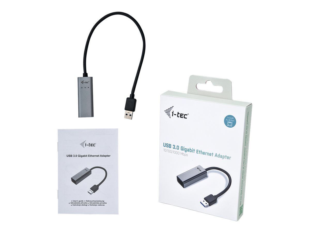 ITEC U3METALGLAN i-tec USB 3.0 Metal Gigabit Ethernet Adaptor 1x USB 3.0 to RJ-45 LED