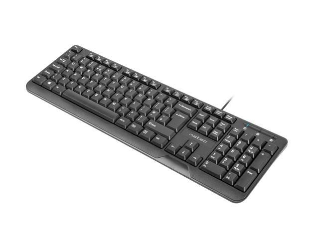 NATEC KEYBOARD TROUT SLIM USB, US LAYOUT, BLACK