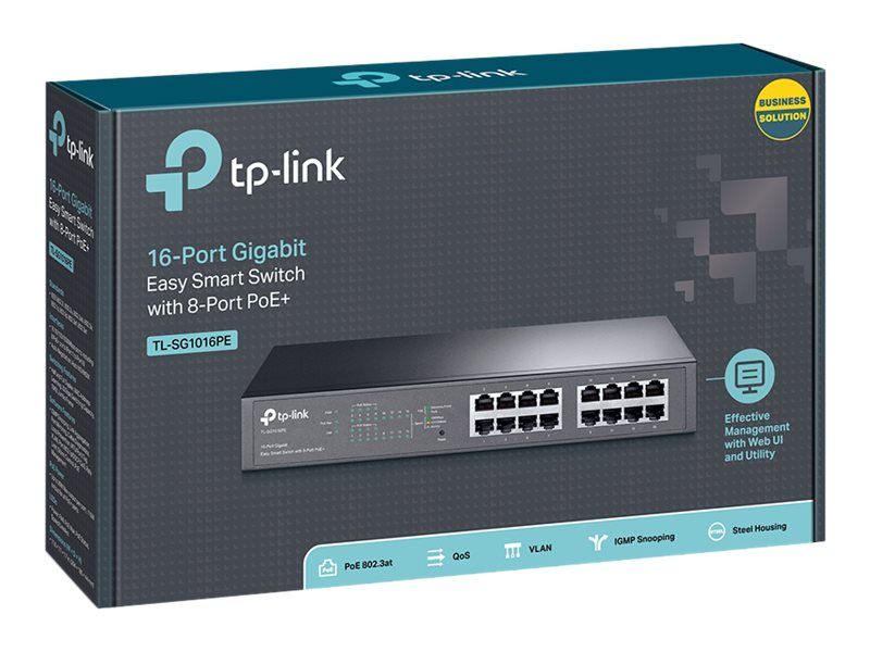 Switch TP-Link TL-SG1016PE, 16 porturi 10 / 100 / 1000 MBs