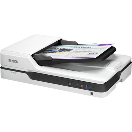 Scanner Epson DS-1630, dimensiune A4, tip flatbed, viteza scanare: 25 ppm alb-negru si color, rezolutie optica 600x600dpi, ADF 50 pagini, duplex, senzor CCD, software : Epson Document Capture (Doar Mac), Epson Document Capture Pro (Windows only), Server Epson Document Capture Pro (descărcare