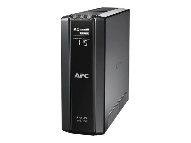 UPS APC BR1200G-FR, 1200 VA, 720 W, line-interactive, 6x Schuko, 1x RJ45, 1x USB, LCD, Tower, Negru 