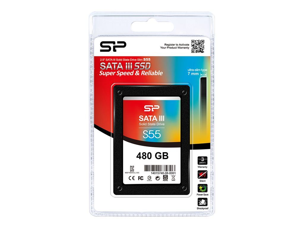 Silicon Power SILICON POWER SP480GBSS3S55S25 SSD 480GB Slim S55 2.5 SATA III 6GB/s 560/530 MB/s 7mm