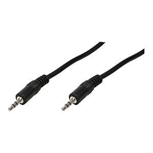 CABLU audio LOGILINK stereo (3.5 mm jack T/T), 2m, negru  CA1050  (include TV 0.06 lei)