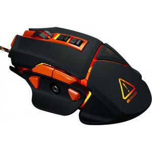 CANYON Hazard GM-6 Optical gaming mouse, adjustable DPI setting 800/1600/2400/3200/4800/6400, LED backlight, moveable weight slot and retractable top cover for comfortable usage, Black rubber, cable length 1.70m, 137*90*42mm, 0.154kg(replacement)