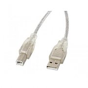 Lanberg CA-USBA-12CC-0030-TR USB cable 3 m USB 2.0 USB B Transparent