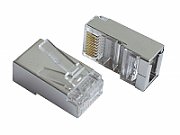 MUFA RJ-45 GEMBIRD pt. cablu FTP, SFTP, Cat5e, RJ-45 (T), ecranat, plastic cu metal, 50 buc,  PLUG5SP/50 