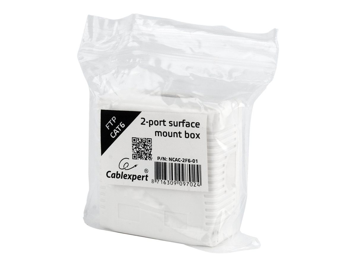 GEMBIRD NCAC-2F6-01 CAT6 FTP 2-port surface mount box