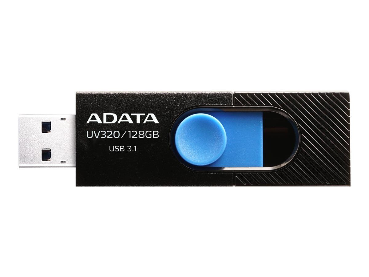 MEMORIE USB 3.2 ADATA 32 GB, retractabila, carcasa plastic, negru / albastru,  AUV320-32G-RBKBL  (include TV 0.02 lei)