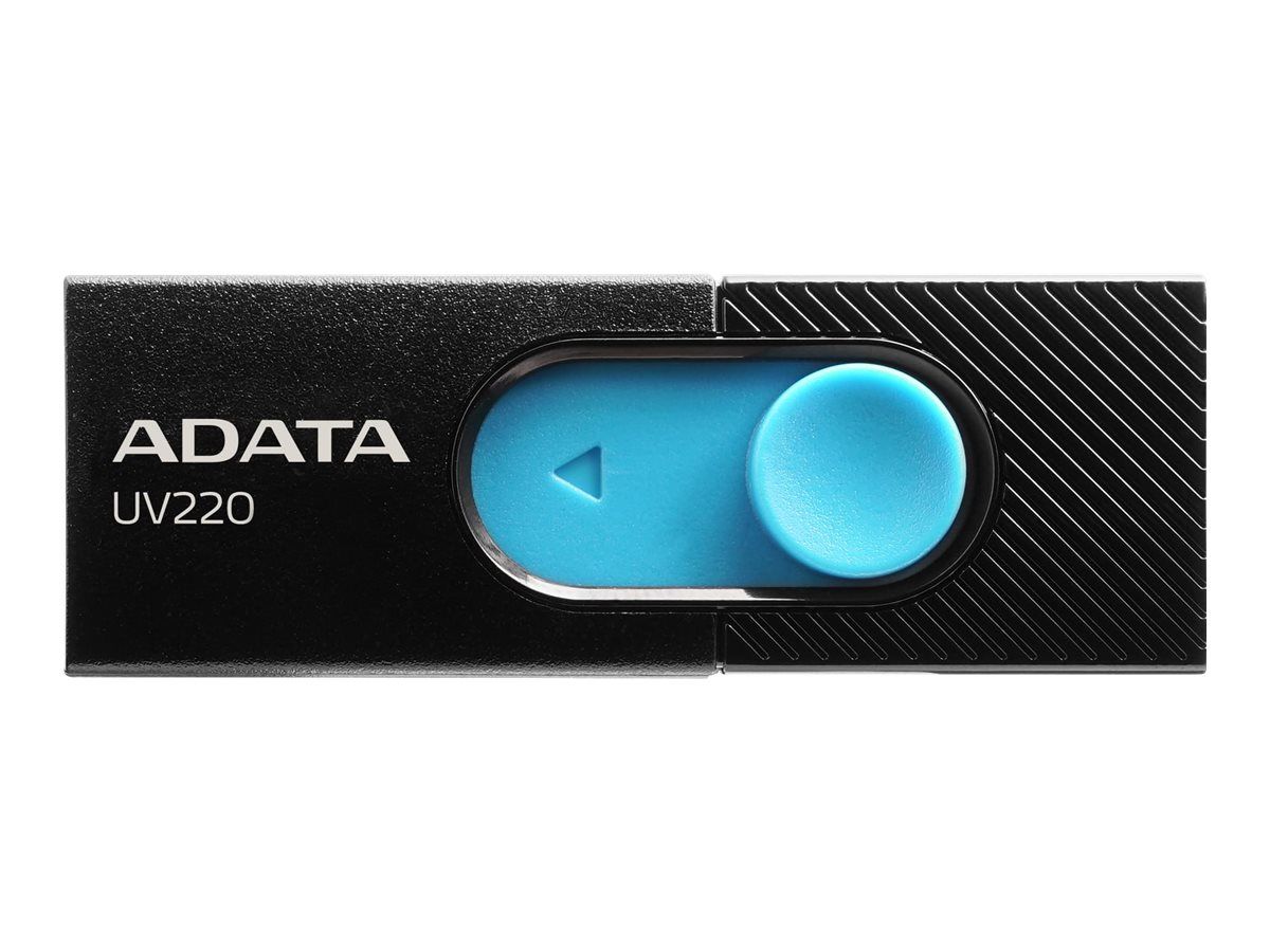 MEMORIE USB 2.0 ADATA 32 GB, retractabila, carcasa plastic, negru / albastru,  AUV220-32G-RBKBL  (include TV 0.02 lei)