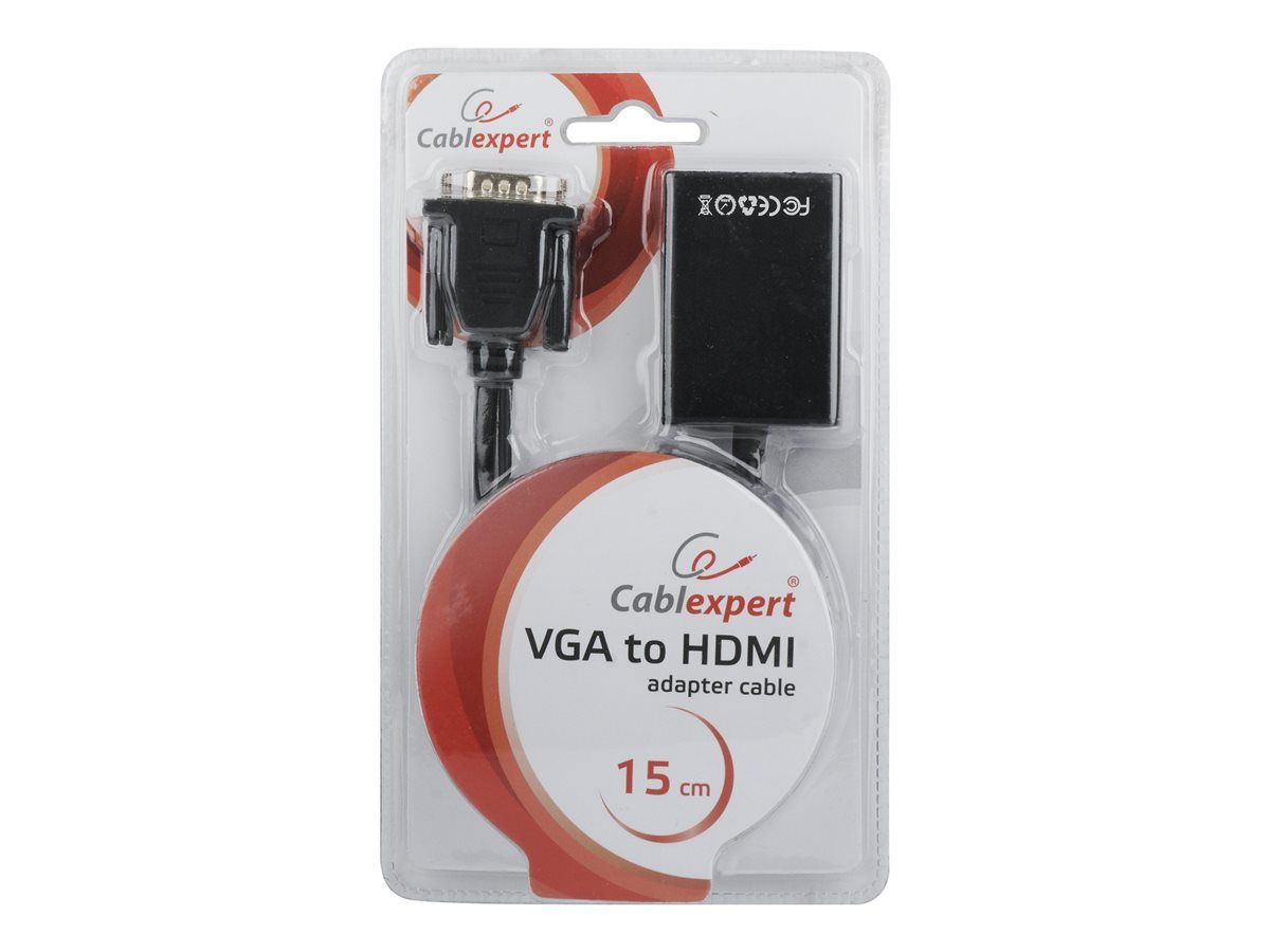 GEMBIRD A-VGA-HDMI-01 VGA to HDMI adapter cable 0.15 m black blister