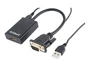 GEMBIRD A-VGA-HDMI-01 VGA to HDMI adapter cable 0.15 m black blister