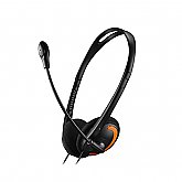 CANYON PC headset with microphone, volume control and adjustable headband, cable length 1.8m, Black/Orange, 163*128*50mm, 0.069kg