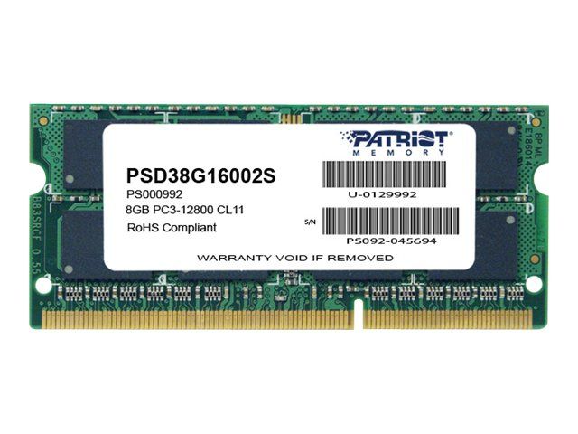 Memorie laptop Patriot PSD38G16002S 8 GB DDR3 1600 MHz CL11 