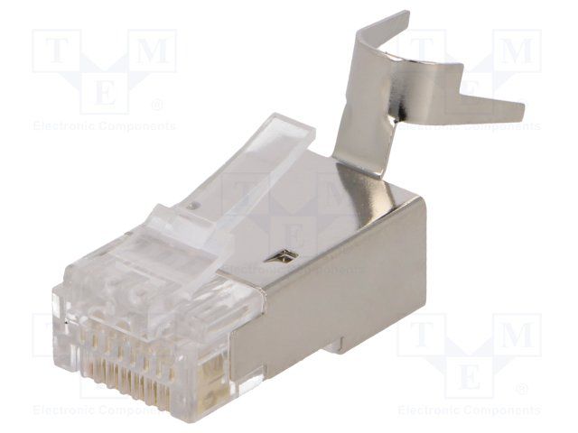 MUFA RJ-45 LOGILINK pt. cablu UTP, FTP, SFTP, Cat5e | Cat6 | Cat6a | Cat7 | Cat7a | Cat8.1, RJ-45 (T), ecranat, plastic cu metal, 50 buc,  MP0033 