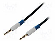 CABLU audio LOGILINK stereo (3.5 mm jack T/T), 1.5m, premium, conectori auriti, negru  BASC15  (include TV 0.06 lei)