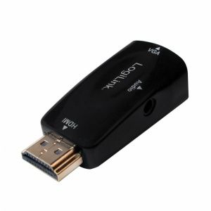 ADAPTOR video LOGILINK, splitter HDMI (T) la VGA (M) + Jack 3.5mm (M), rezolutie maxima Full HD (1920 x 1080) la 30Hz, black,  CV0107  (include TV 0.15 lei)