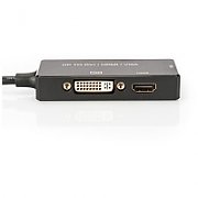 DIGITUS DisplayPort converter cable DP - HDMI+DVI+VGA M-F/F/F 0 2m 3 in 1 Multi-Media cable CE bl gold