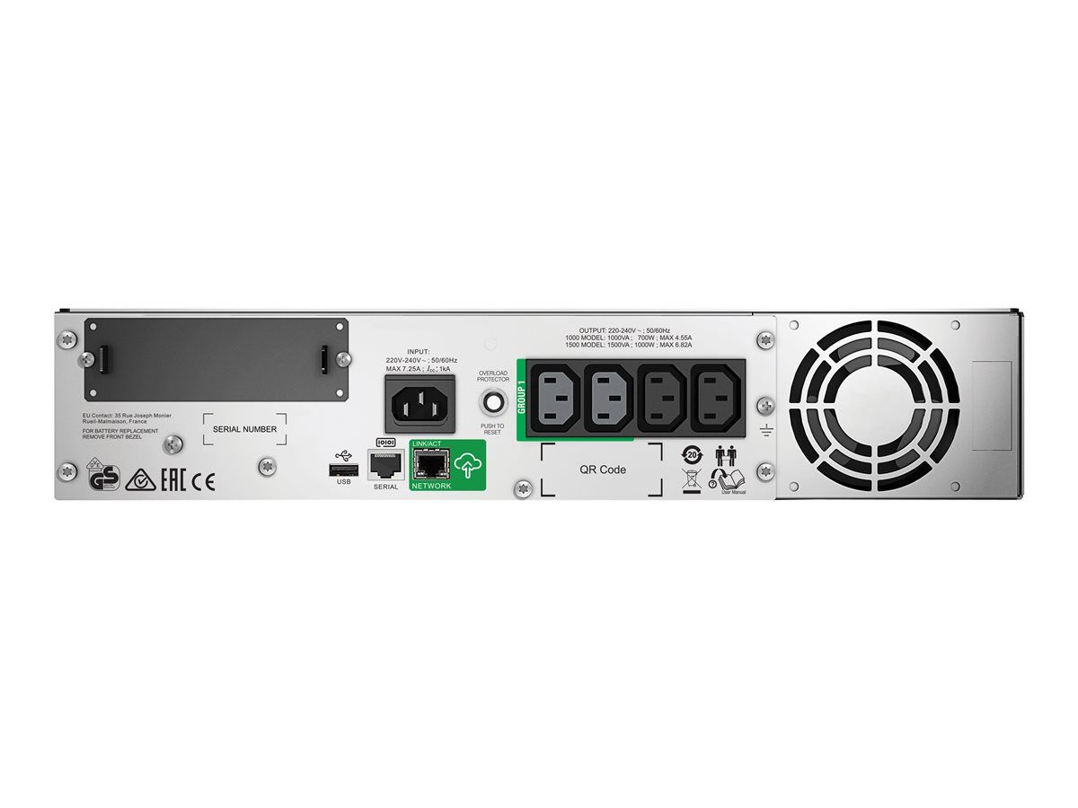 APC | SMT1500RMI2UC | UPS |Line interactive | 1500 VA | 1000 W | Sinusoida pura | Rack | 2U |  Nr iesiri 4 C13 & 2 jumper | Intrare C14 | RJ45 Serial, Smart Slot, USB,  Panou LCD