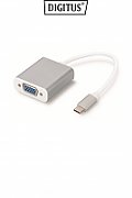 DIGITUS USB3.0 Typ C VGA grafic adaptor Alu case 20cm cable chipset VL100+IT6513 white