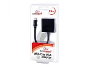 CABLU video GEMBIRD, adaptor USB 3.1 Type-C (T) la VGA (M), 15cm, rezolutie maxima Full HD (1920 x 1080) la 60Hz, negru,  AB-CM-VGAF-01  (include TV 0.06 lei)