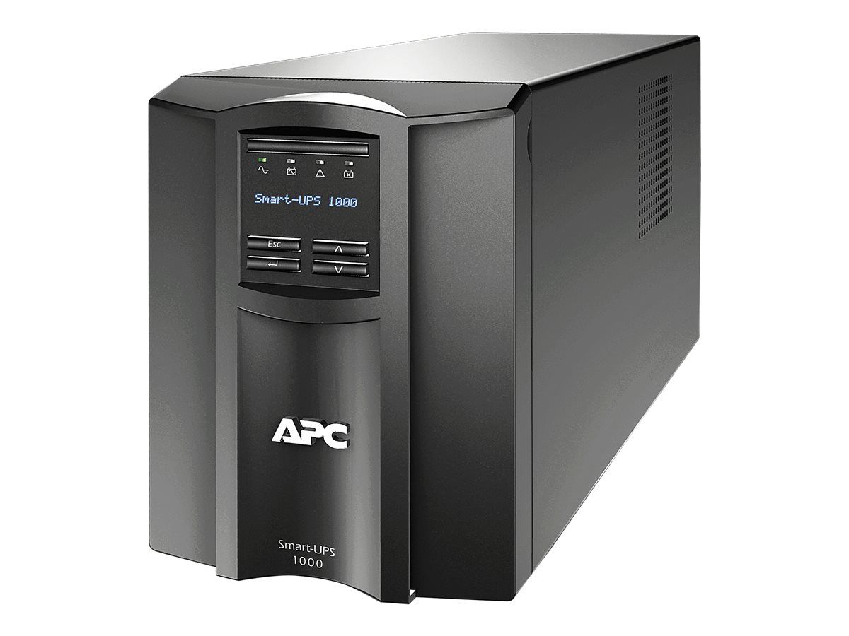 UPS APC SMT1000IC, 1000 VA, 700 W, cu management, line-interactive, 8x C13, 1x C14, 1x USB, Baterie cu plăci de plumb şi acid, LCD, Tower, Negru 