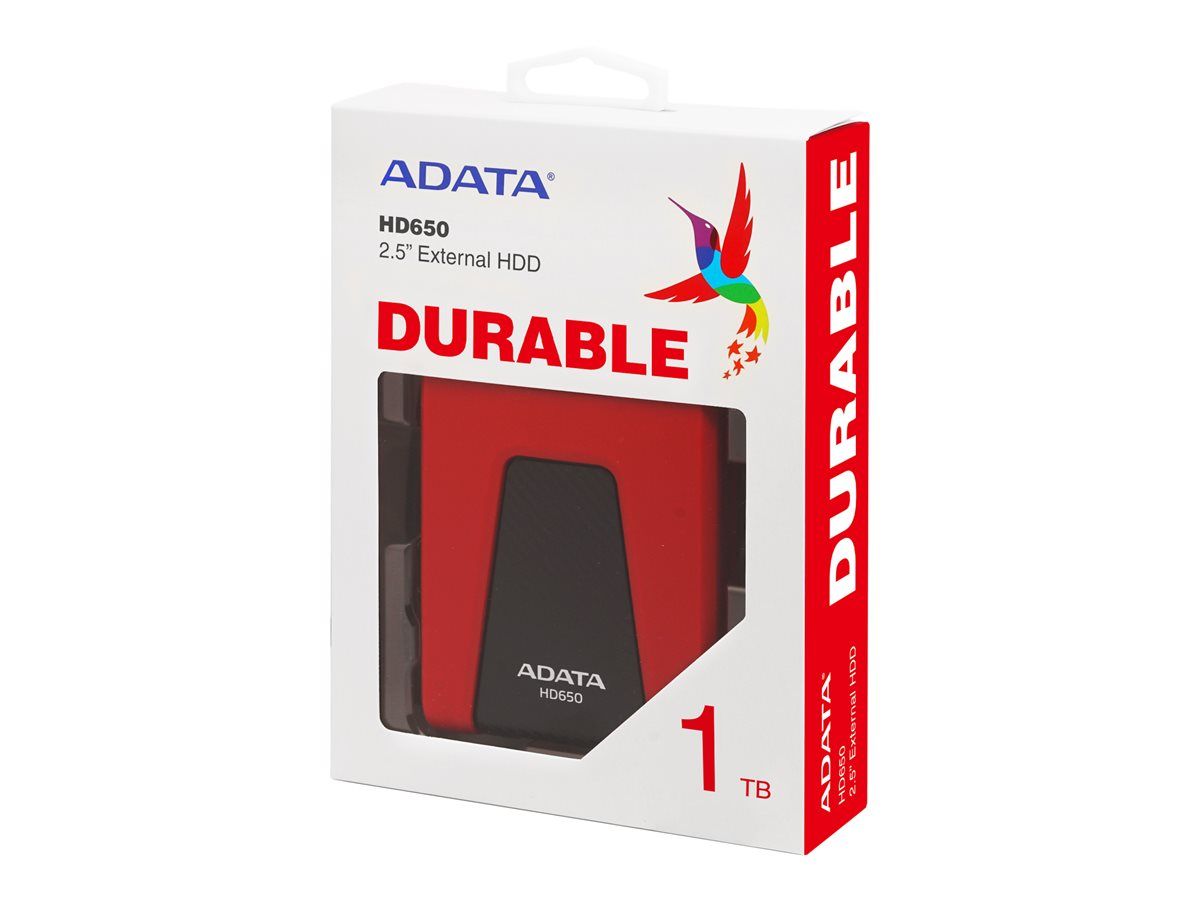 ADATA AHD650-1TU31-CRD HDD extern Adata Durable HD650 2.5inch 1TB USB3 Red, Rugged