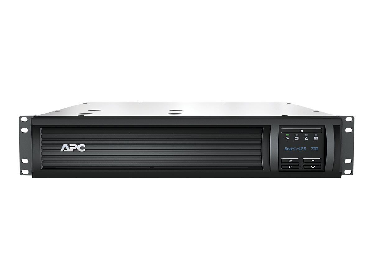 UPS APC SMT750RMI2UC, 750 VA, 500 W, cu management, line-interactive, 4x C13, 1x C14, 1x RJ45, 1x USB, Baterie cu plăci de plumb şi acid, LCD, Rack 2U, Negru 