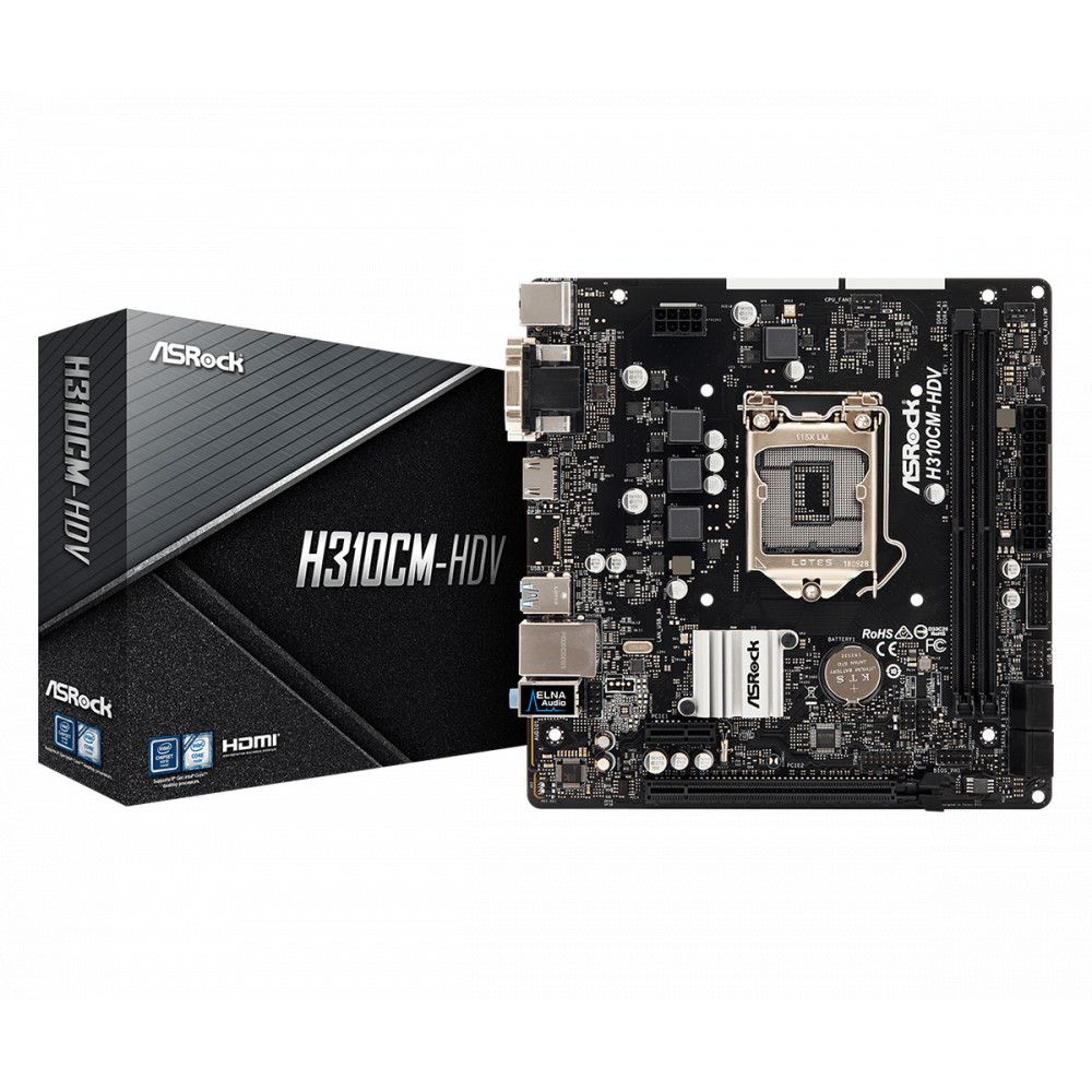 ASROCK Asrock H310CM-HDV Intel® H310 LGA 1151 (Socket H4) micro ATX